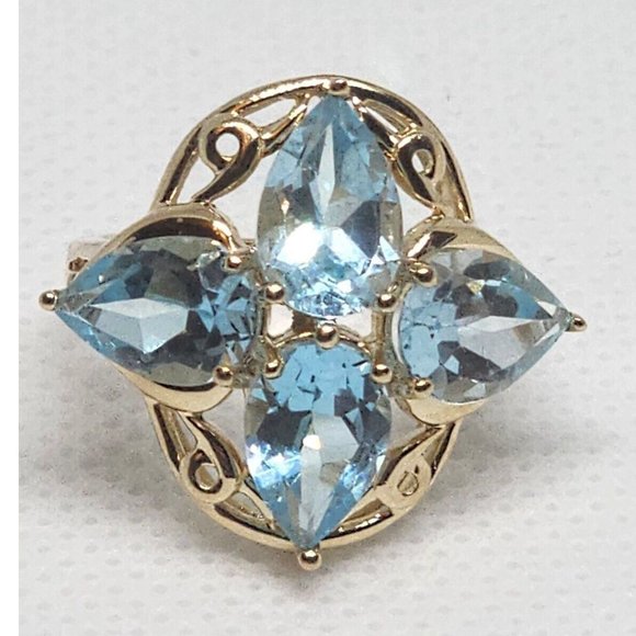 10K YELLOW GOLD & TOPAZ RING SIZE 4 - Picture 9 of 9